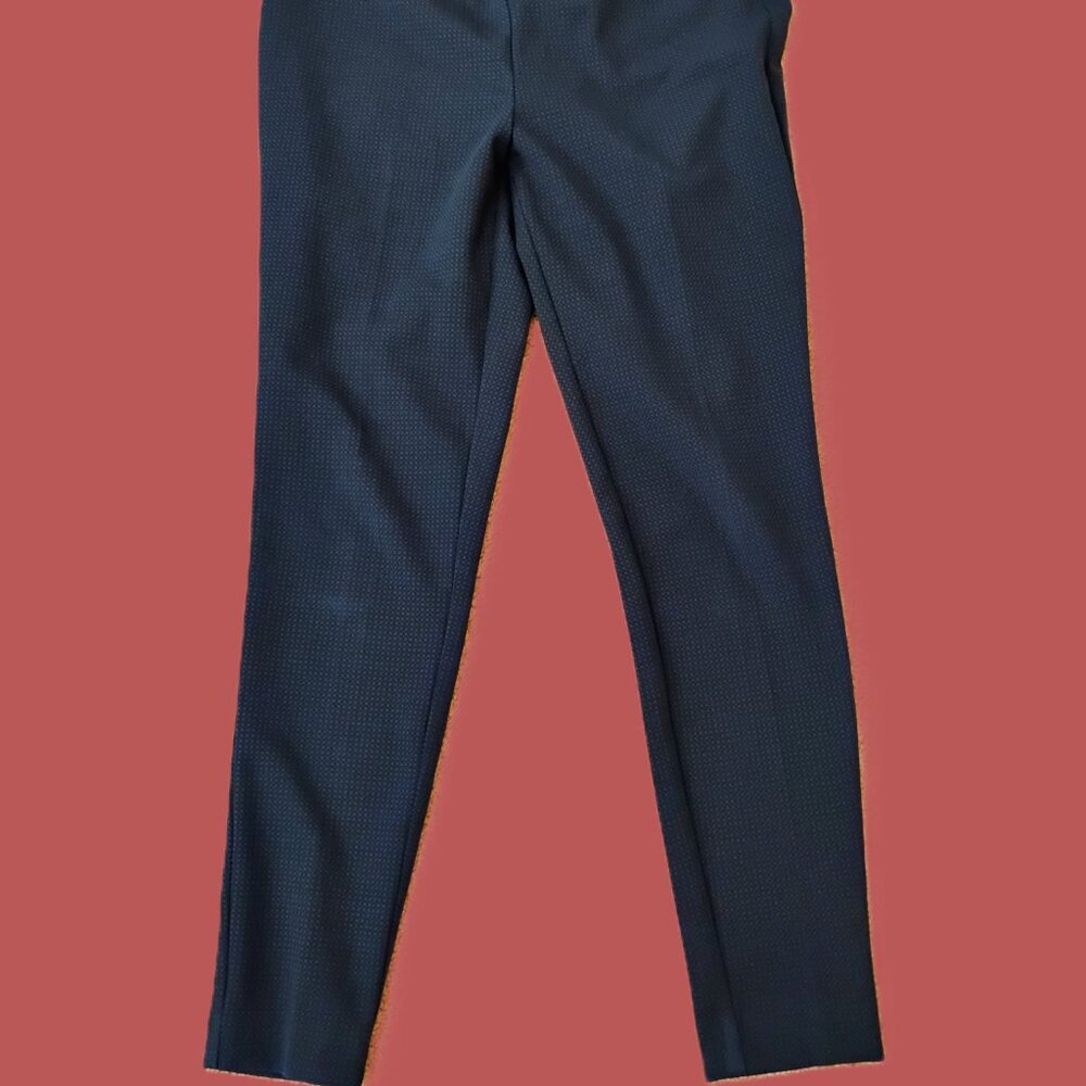 Anne Klein Navy Blue Back Pattern Womans pants Size Small Stylish Trendy